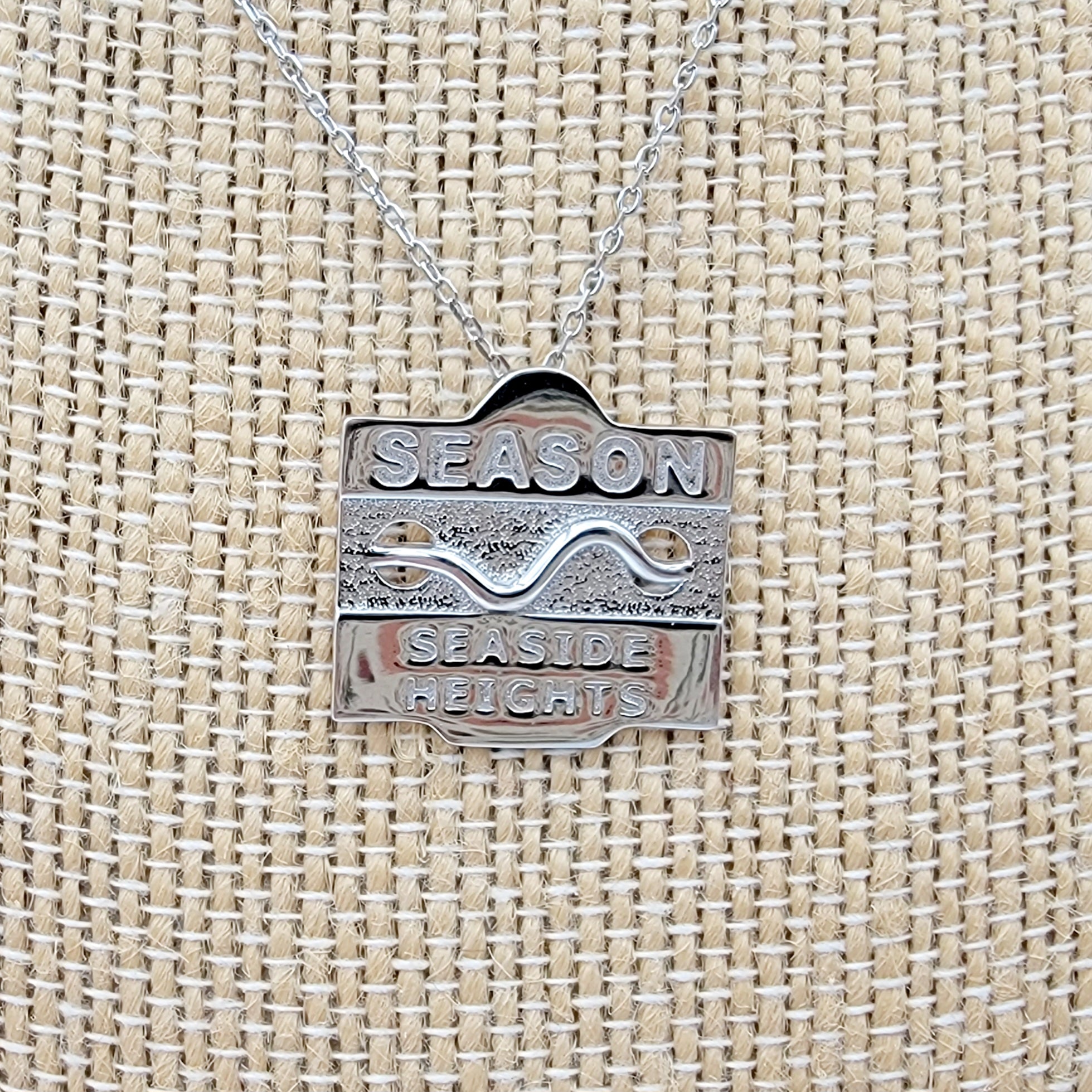 Sterling Silver Beach Badge Necklace