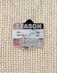 Sterling Silver Beach Badge Necklace