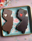 NJ Shaped Chocolate Bar with Heart