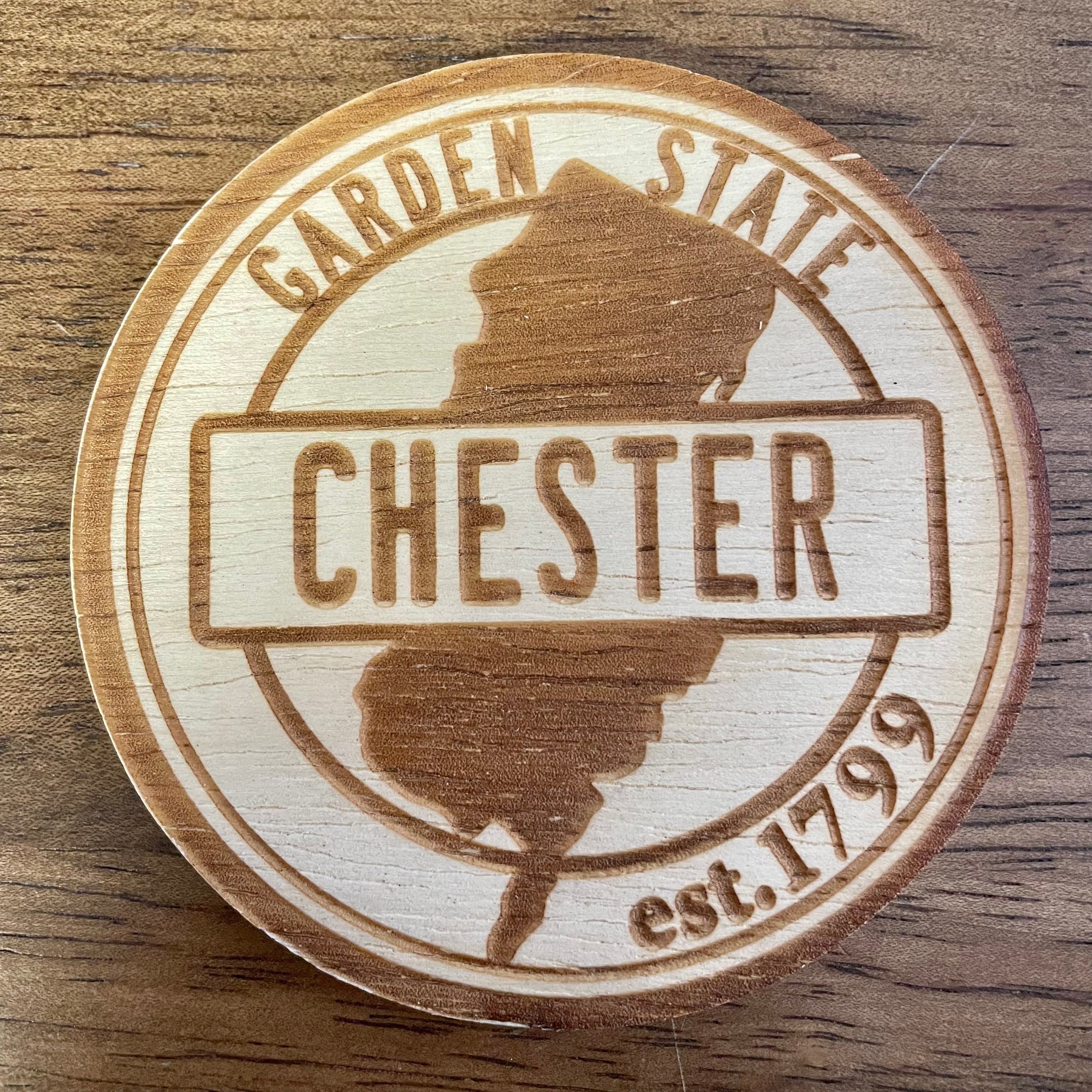 Wood Laser Cut Town Coasters