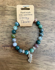 NJ Sand Beaded Bracelet, NJ Charm