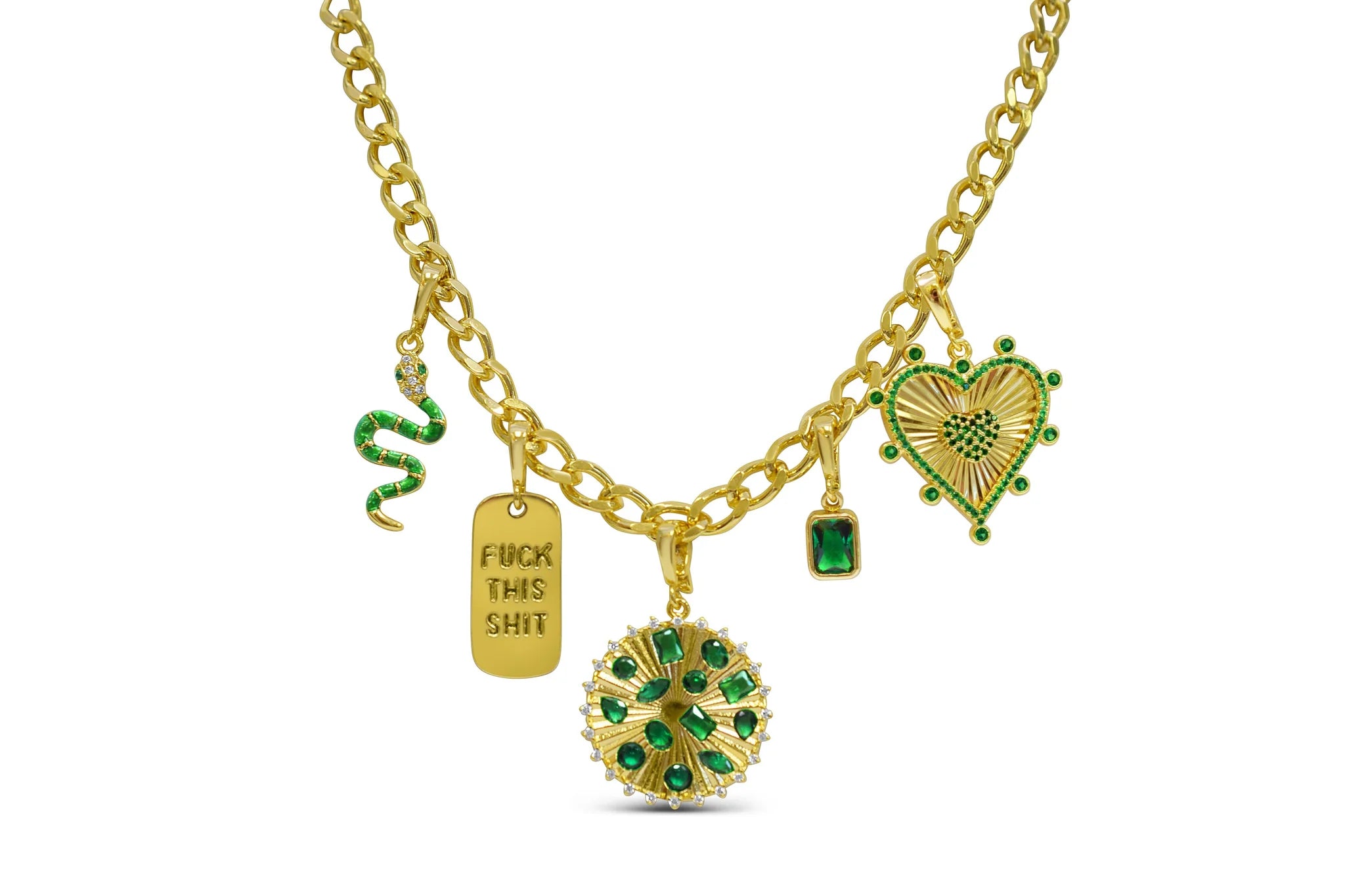 Green with Envy Charm Necklace