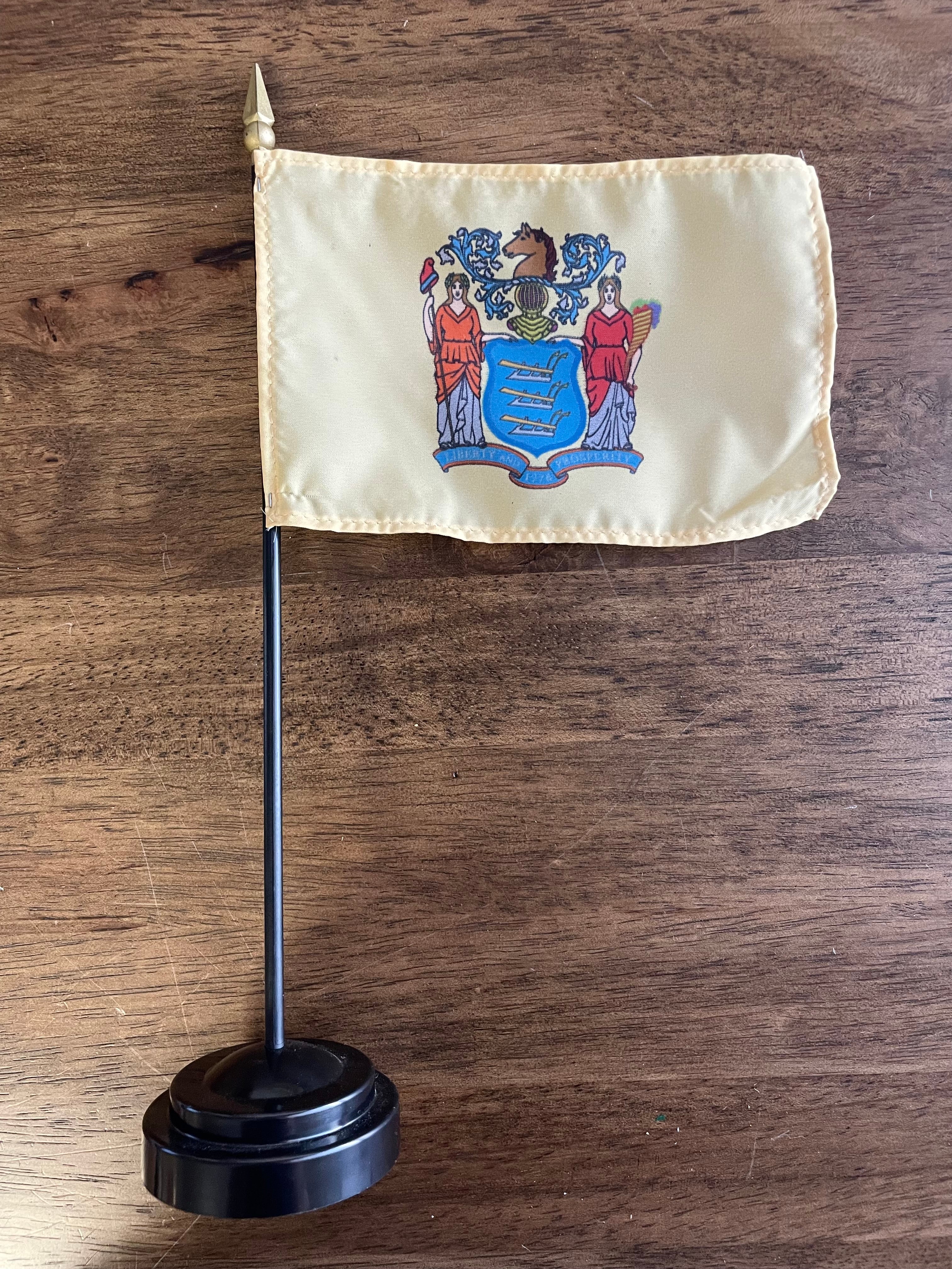 Desktop New Jersey Flag with Stand