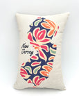 NJ Flower Design Mini Canvas Pillow