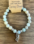 NJ Sand Beaded Bracelet, NJ Charm