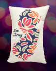 NJ Flower Design Mini Canvas Pillow