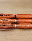 Engraved Hand-Turned Wood Pens