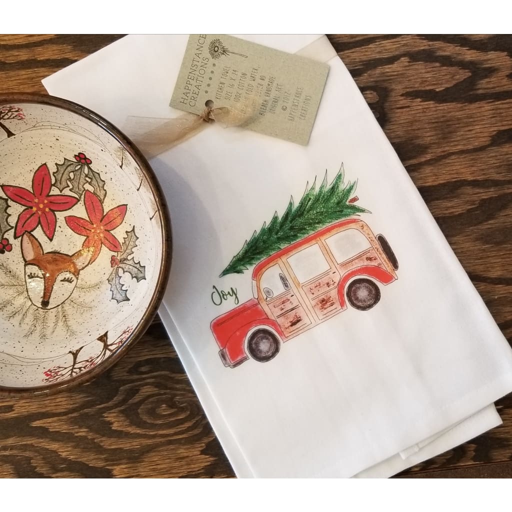 Holiday Kitchen Towel - Woodie Station Wagon - Home & Lifestyle